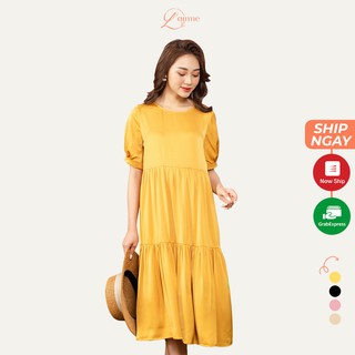 Đầm bầu đẹp Mochi Dress chất lụa mềm nhẹ, dáng suông dấu dáng dễ mặc by LAMME.