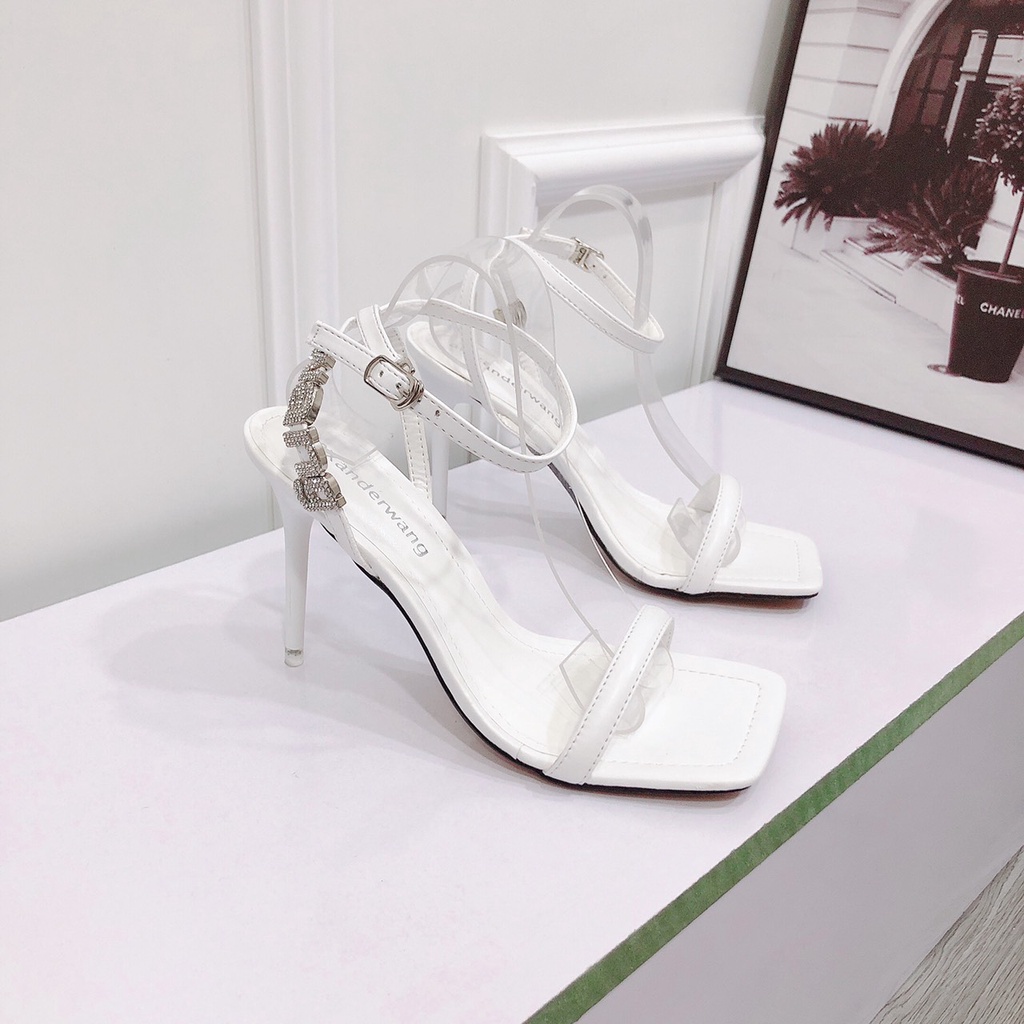 Sandal Gót Nhọn 9p WANG. Cực HOT Quai Mảnh Chất Da Mềm Form Chuẩn Đẹp - Xăng Đan Cao Gót Nữ Chichanh store