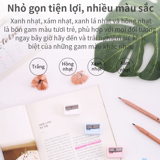 Gọt bút chì mini Deli - Hồng, Cam, Xanh dương, Xanh lá - 4 cái màu ngẫu nhiên - E0594