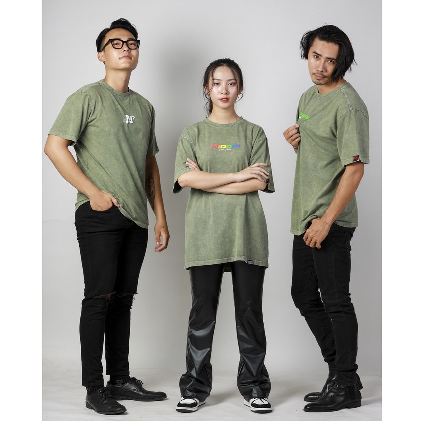 Áo thun form rộng tay lỡ unisex phông nam nữ Wash Cao Cấp Local Brand Mi Midori