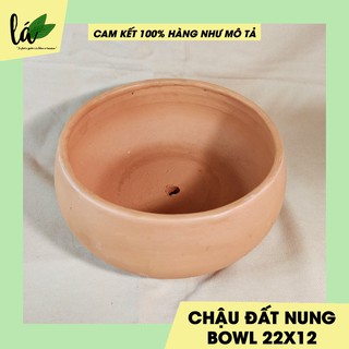 Chậu Đất Nung Trồng Cây BOWL 22x12, Chậu Cây, Chậu Trồng Cây, Cây Cảnh, Sen Đá, Hoa Hồng (Ảnh Thật)