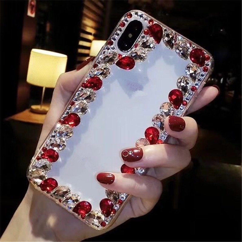 Vỏ bọc cho iphone 15 14 pro max 7 8 plus vỏ shinny crystal rhinestone clear protection vỏ điện thoại