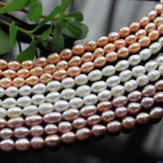 Phụ kiện hạt ngọc trai kích thước 5.5x6.5mm dùng làm vòng đeo tay/kẹp tóc handmade