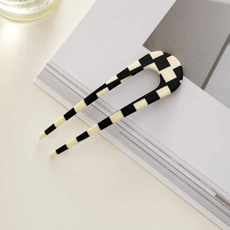 Lược Cài Tóc Đuôi Ngựa Màu Trắng Đen Phong Cách Vintage Hàn Quốc