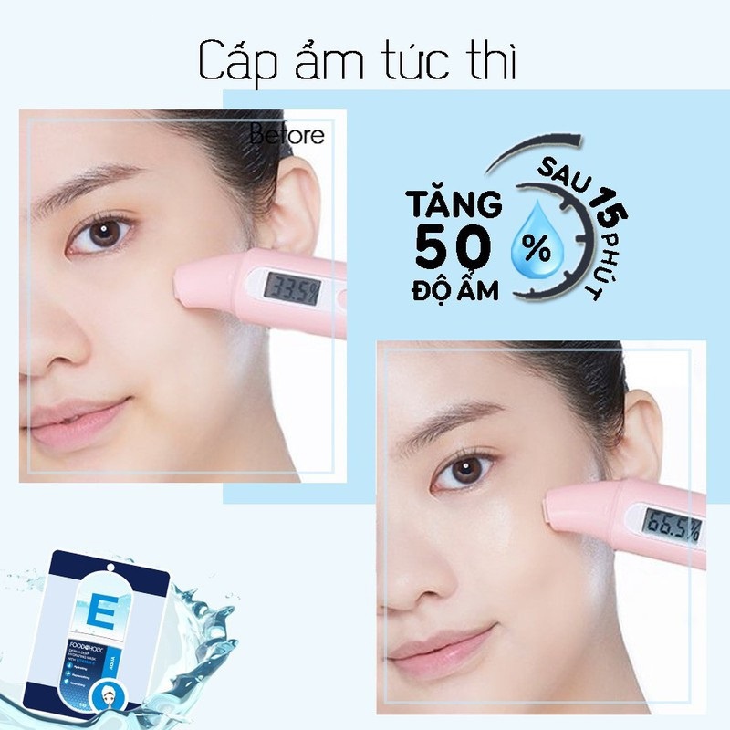 Hộp 10 Mặt Nạ Dưỡng Ẩm Cho Da Chiết Xuất Vitamin E Foodaholic Derma Deep Hydrating Mask 23g x 10