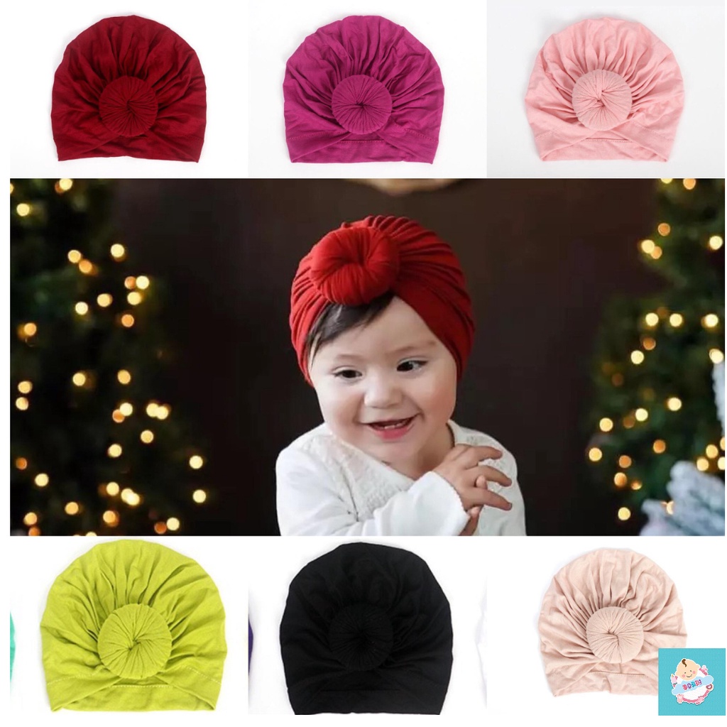 MŨ TURBAN COTTON CỦ TỎI SIÊU MỀM MỊN DÀNH CHO BÉ GÁI - BOBBI VN