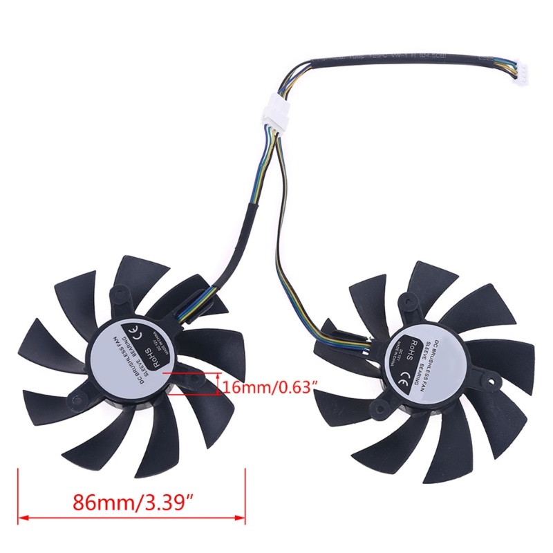 1 Cặp Quạt Tản Nhiệt 4Pin Cho Đồ Họa GeForce GTX 1660 RTX 2060 2070 Thẻ