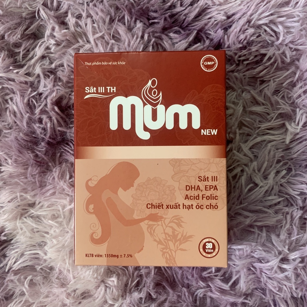 Viên uống bổ bầu Sắt III Mum New hộp 30 viên giúp bổ sung DHA, vitamin và khoáng chất cho mẹ bầu, giúp tăng sức khỏe