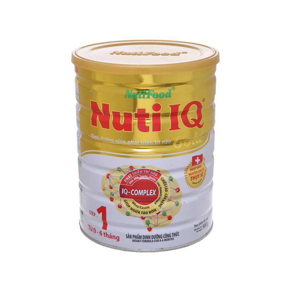 [KM 1 lốc SBPS Nuti IQ gold 110ml] Sữa bột Nuti IQ Gold 1 900g