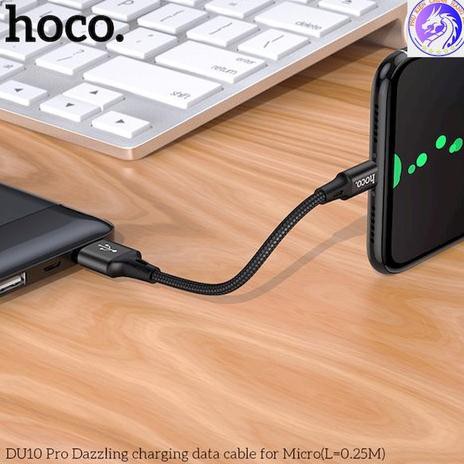 Cáp sạc ngắn micro nhanh Hoco DU10 25cm cho pin dự phòng chính hãng BH 12 tháng