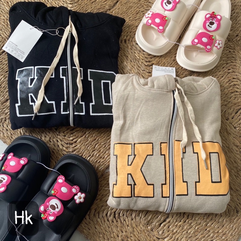 Áo khóc nỉ KID mũ 2 lớp