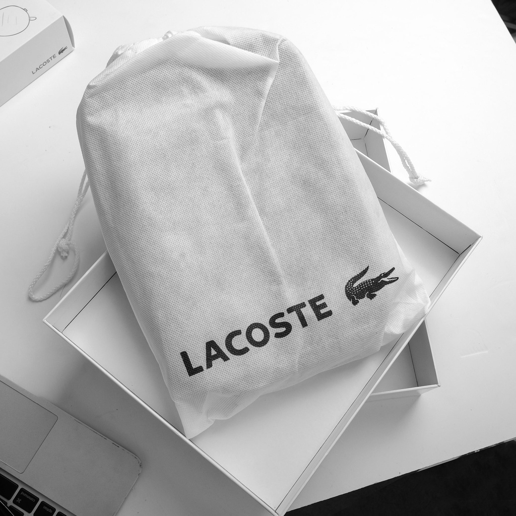 CẶP LACOSTE logo thép chống gỉ 2021 cao cấp 02 ngăn tiện lợi,màu đen nam tính cực đẹp