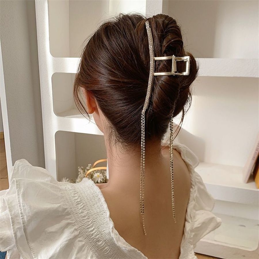 Kẹp Tóc Hợp Kim Đính Đá Lấp Lánh Sang Trọng Cho Nữ