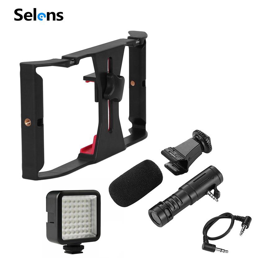 Selens Bộ Giá Đỡ Điện Thoại Ổn Định + MIC-06 Mini 3.5mm Chuyên Dụng