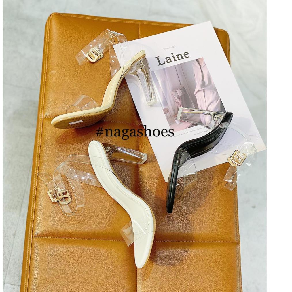 Vip GIÀY CAO GÓT NAGASHOES QUAI TRONG 9CM NAC175 .