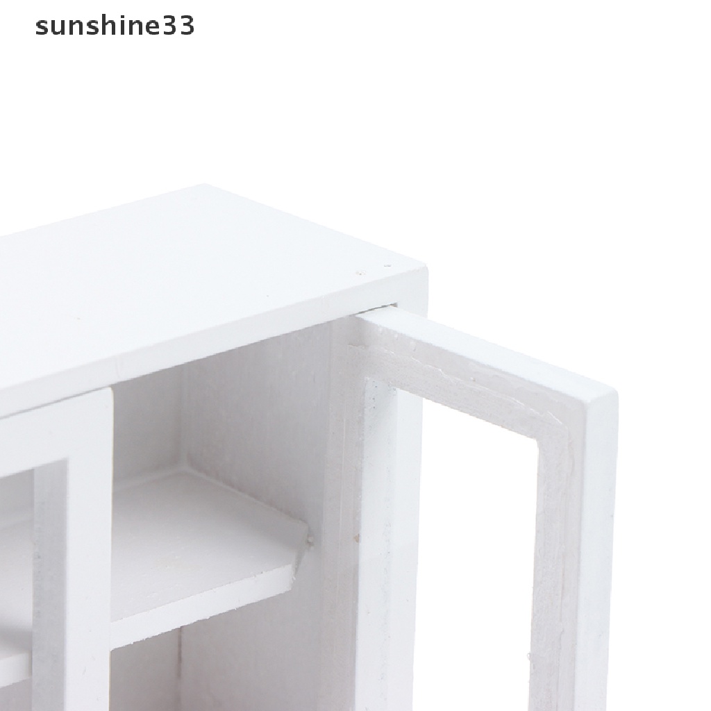 SU 1:12 Dollhouse Miniature White Wall Cupboard Storage Cabinet Model Furniture Toy n