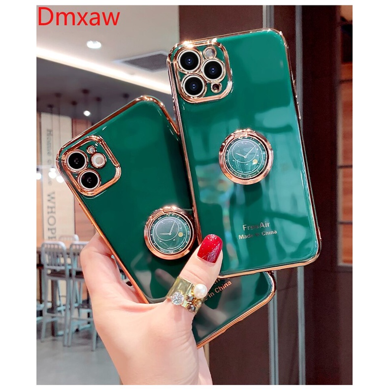 Ốp điện thoại mềm có giá đỡ dạng vòng tròn cho OPPO A74 A54 A95 4G Find X3 Pro Realme C21 C20 C12 C15 8 Pro 5G