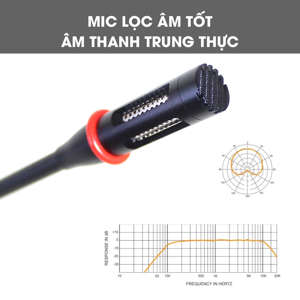 Micro có dây cổ ngỗng Sunrise SM-278, Mic hội nghị chính hãng dùng tọa đàm họp trực tuyến
