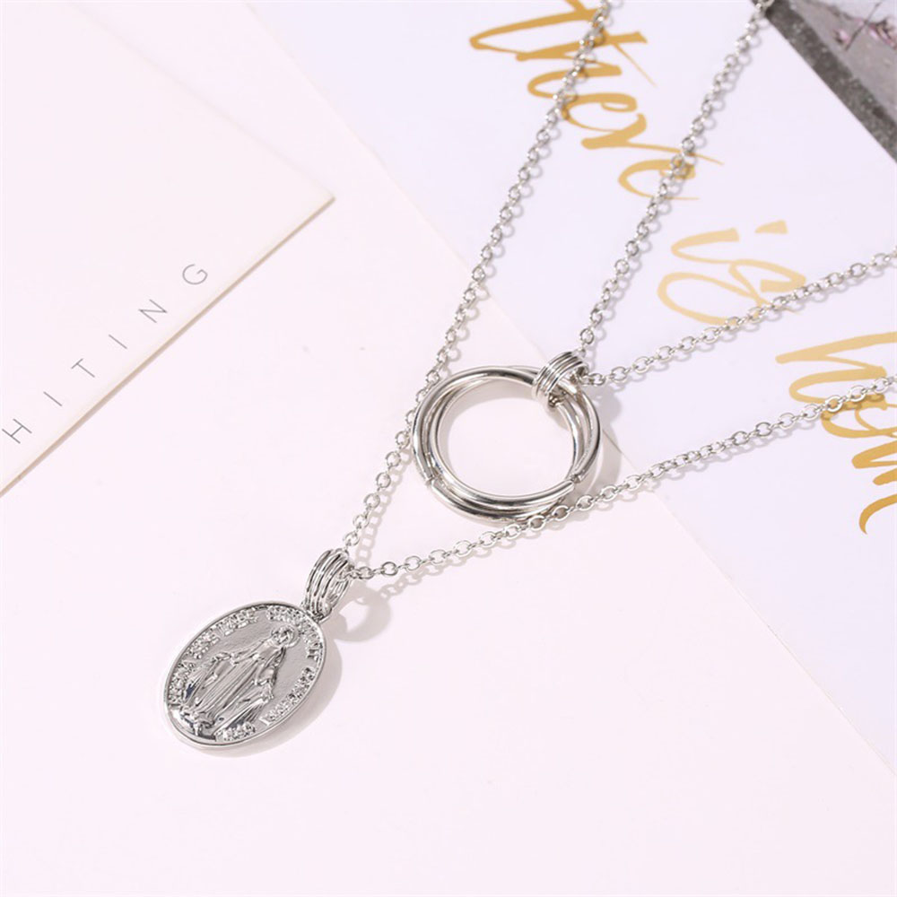 vòng cổ Hợp Kim Mặt Tròn Khắc Hình Thần Tượng