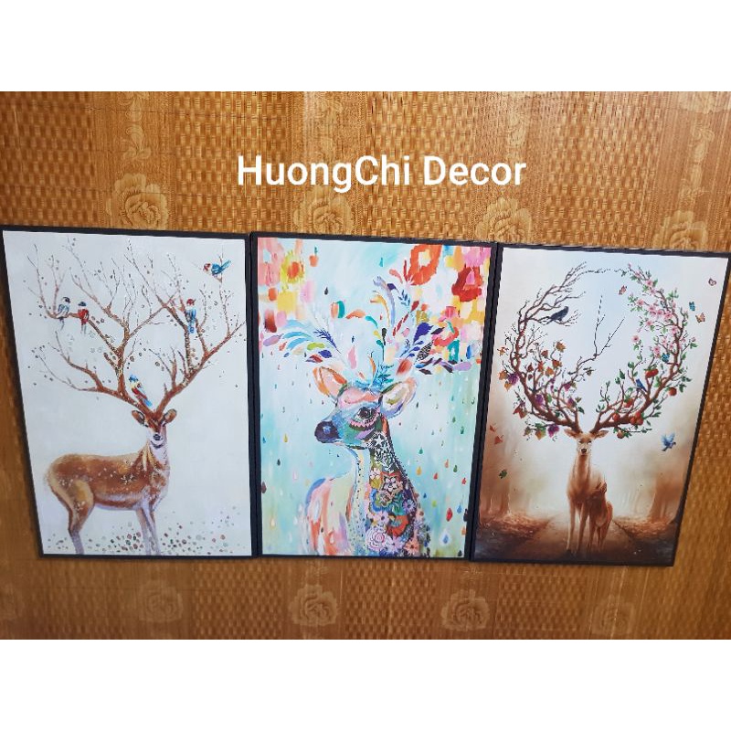 ⛔[SALE LỖ]⛔Tranh treo tường phòng ngủ, phòng khách decor đẹp - Bộ 3 bức canvas treo tường sale lỗ lấy tương tác