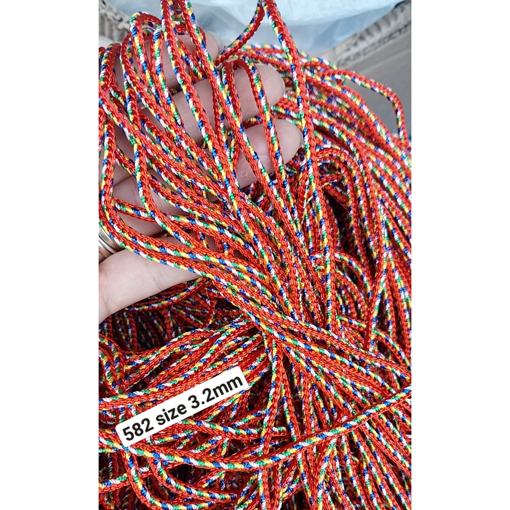 100gam-500gam dây ngũ sắc size 2,5mm- 3.2mm mã 582/582d , dây đan vòng tay, vòng cổ may mắn