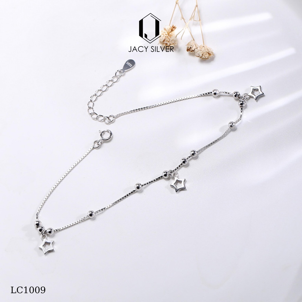 Lắc Chân Bạc 925 Ngôi Sao, Vòng Chân Bạc Ý Cho Nữ Jacy Silver LC1009