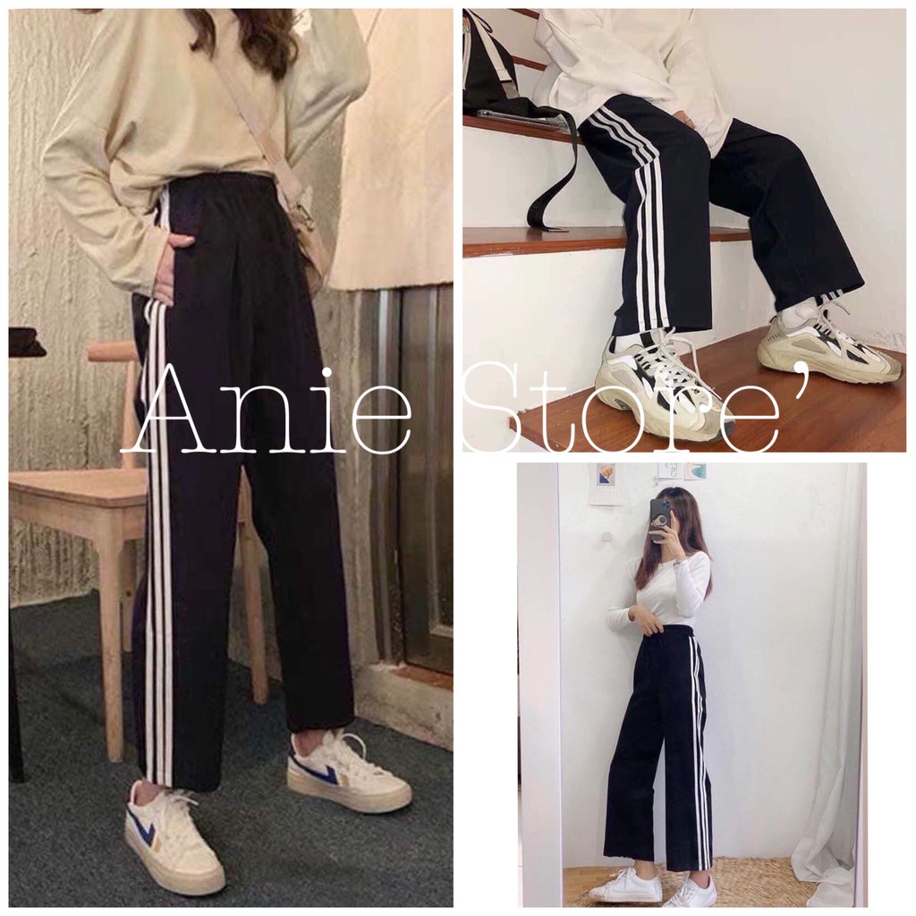 Quần Culottes 3 Sọc Ống Rộng 🦋 Quần Suông Unisex Nam Nữ Siêu Đẹp 🦋