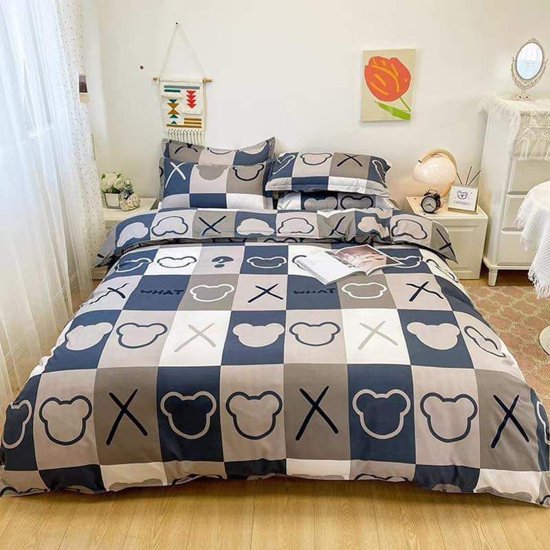 Bộ 5 Món ga gối Vỏ Chăn Ga Gối Cotton poly hàng loại 1