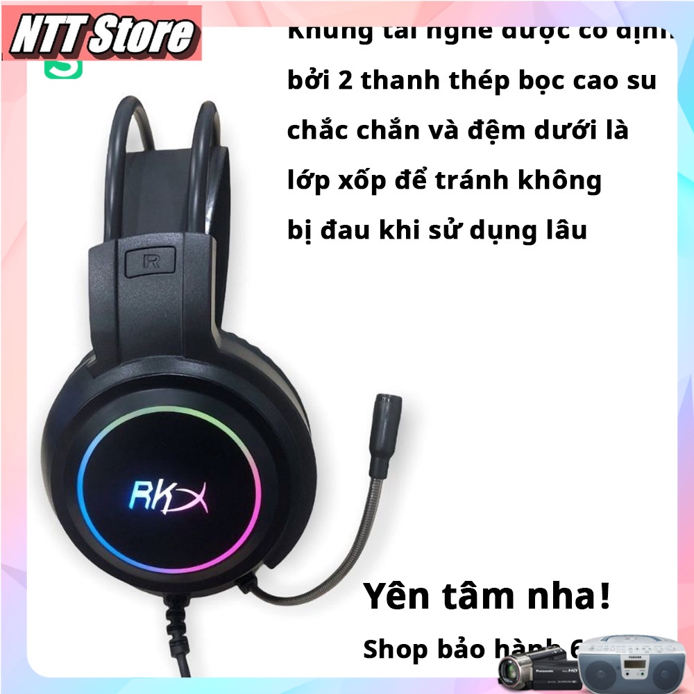 Tai nghe chuyển Game chụp tai có mic RKX chống ồn cao cấp NTT Shop