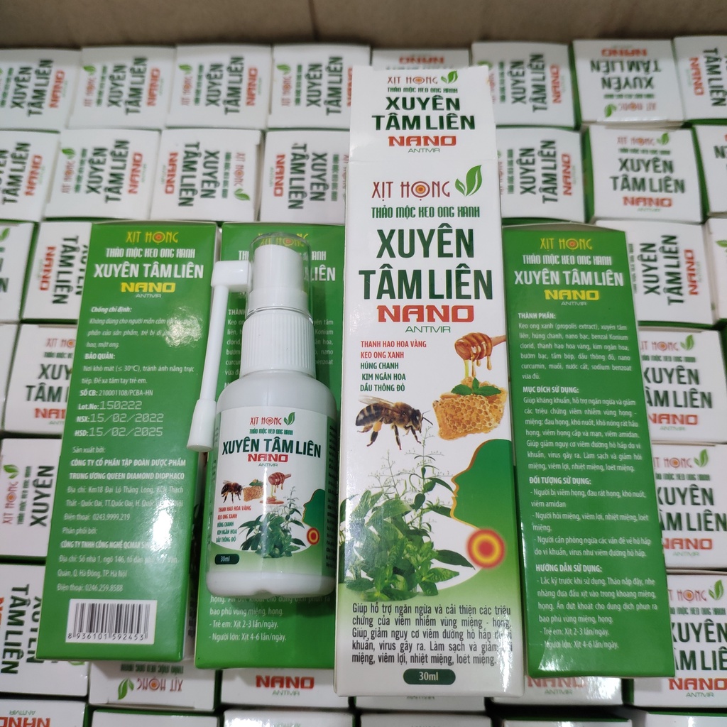 Xịt Họng Thảo Mộc Keo Ong Xuyên Tâm Liên 30ml