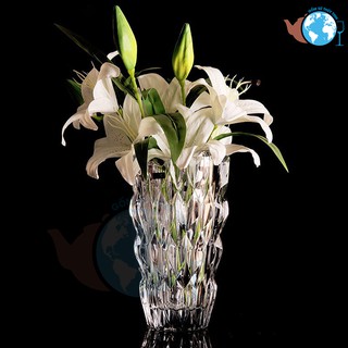 Bình bông thủy tinh kim cương 3d cao cấp phong cách châu âu sang trọng cao 30cm mã 8104