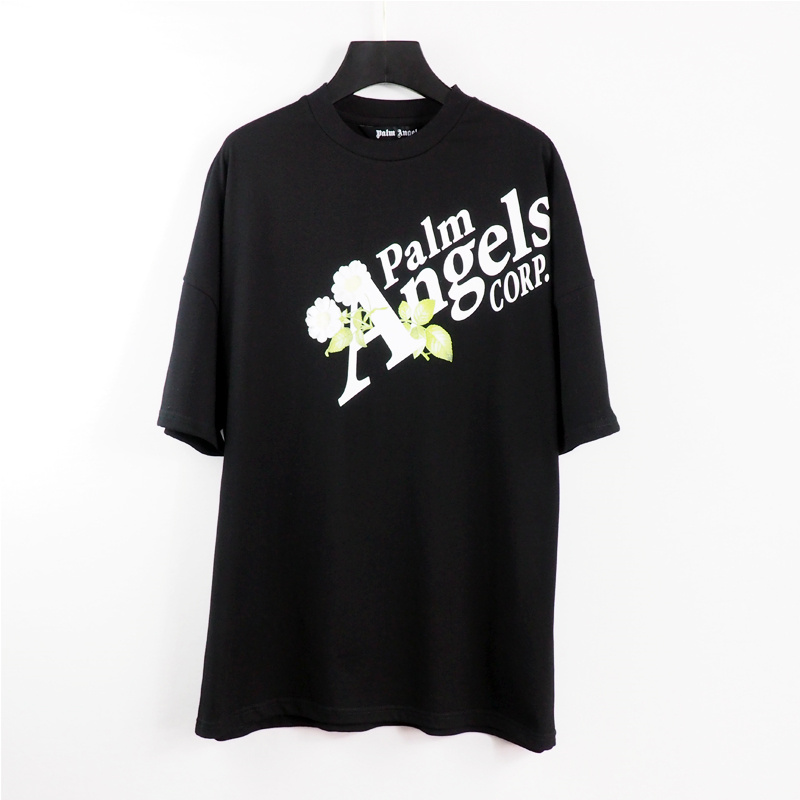 Áo Thun Tay Ngắn Dáng Rộng Chất Liệu Cotton In Hình Palm Angels Thời Trang Cho Nam Nữ # 2067