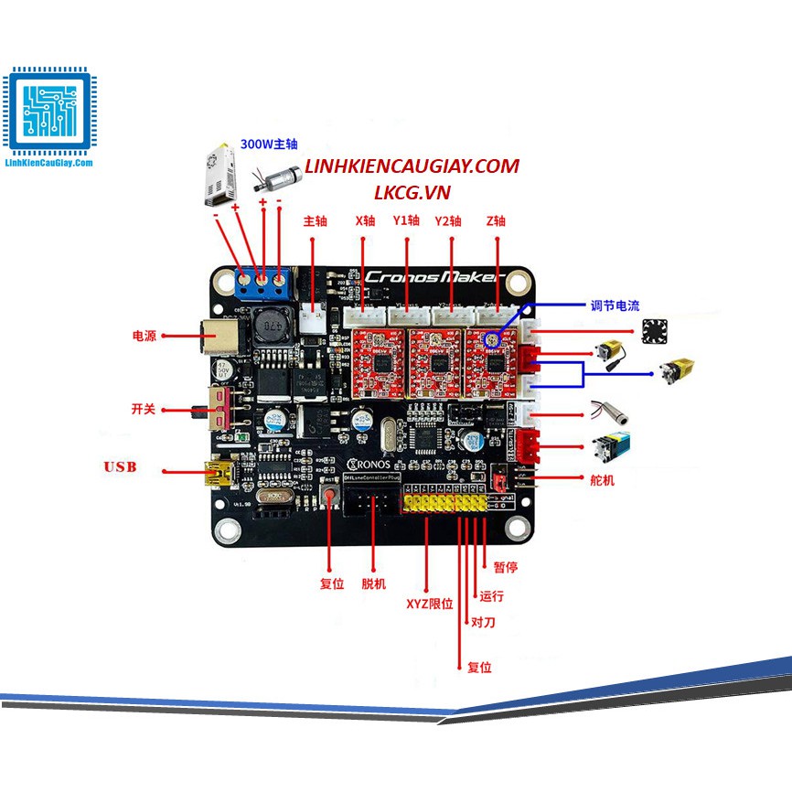 Máy phay gỗ CNC 3018 PRO (Tặng kèm 10 mũi phay PCB + 4 Set plates + ER11)