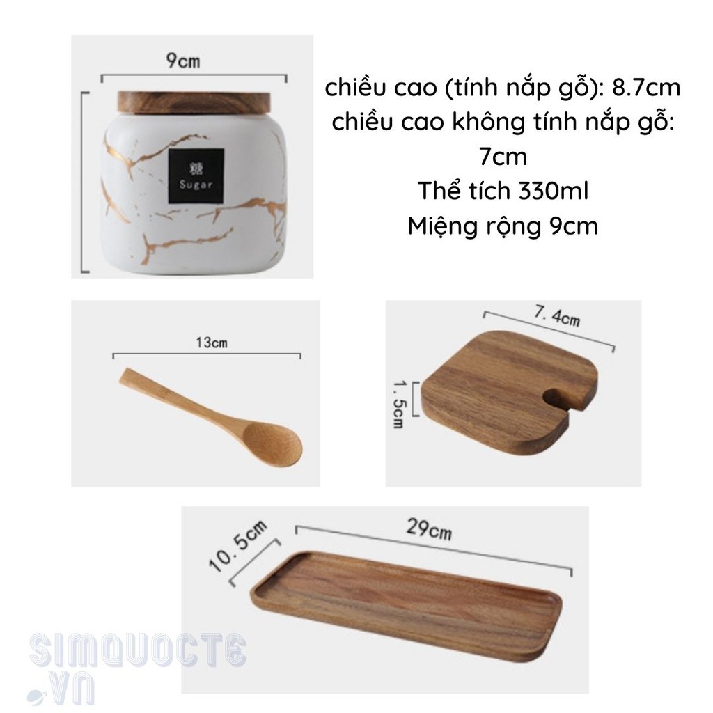 [Tặng kèm khay gỗ] Bộ 3 hũ đựng lọ đựng gia vị dầu ăn bằng sứ cao cấp | BigBuy360 - bigbuy360.vn