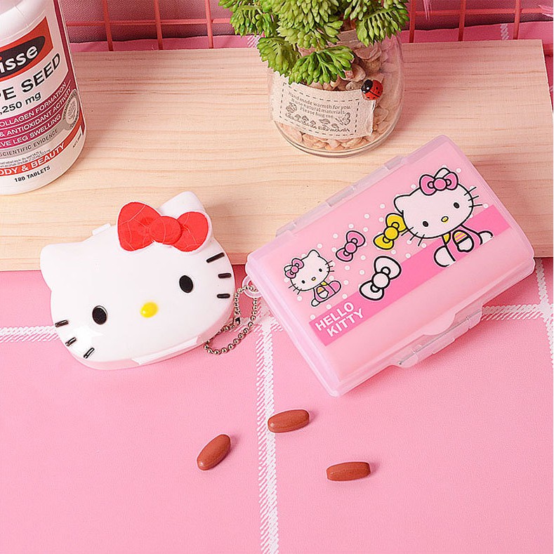 (Life-365) Hộp Đựng Thuốc Mini Hình Hello Kitty