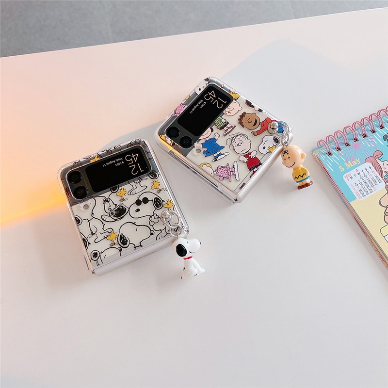 Ốp Điện Thoại Trong Suốt In Hoạt Hình Snoopy Cho Samsung Galaxy Z Flip 4 Z Flip 3 5G Z Flip 3 Zflip3