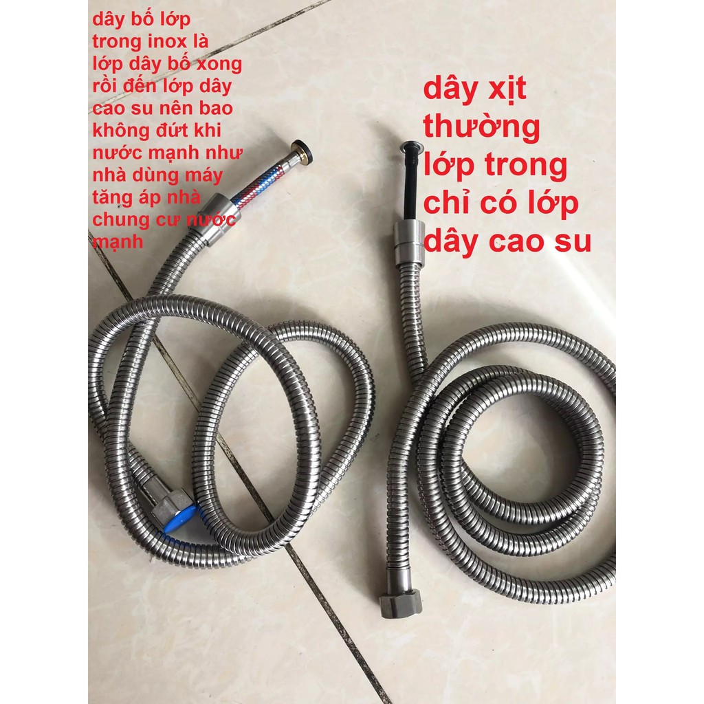 ( GIÁ SỈ) ĐỦ BỘ Vòi Xịt Vệ Sinh bồn cầu VX23 nước mạnh nước xi đẹp 3 lớp Vòi xịt XI CÓ răng cưa