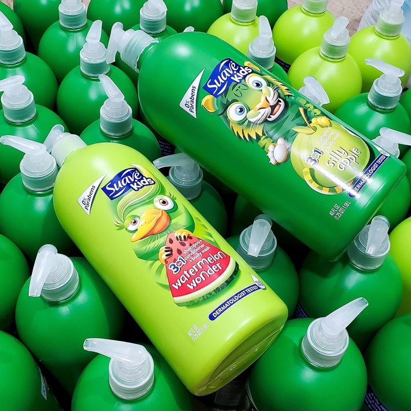 [ CHÍNH HÃNG ] Sữa Tắm Cho Bé, Sữa Tắm Gội Xả SUAVE KIDS Cho Em Bé 3 in 1 Hàng Mỹ - Chai 1.18Lít