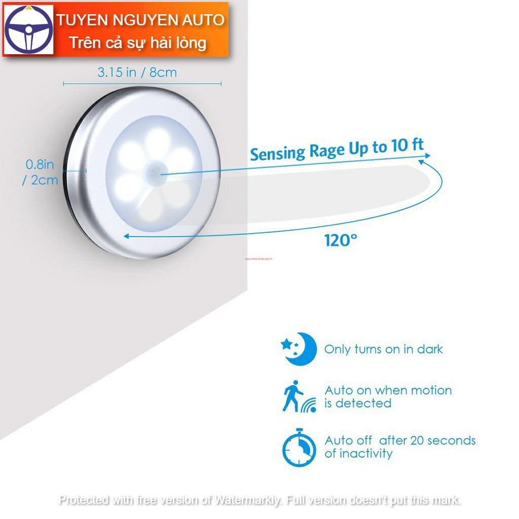 Đèn Led cảm biến chuyển động không dây đèn trợ sáng ô tô, xe hơi cầu thang và nhiều vị trí khác