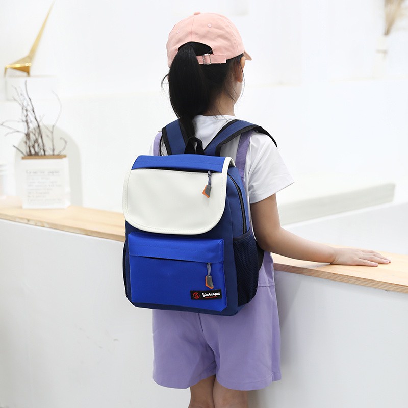 Balo đi học dây kéo ngang thiết kế xinh xắn chất vải bền dành cho bé từ lớp 1 đến lớp 9