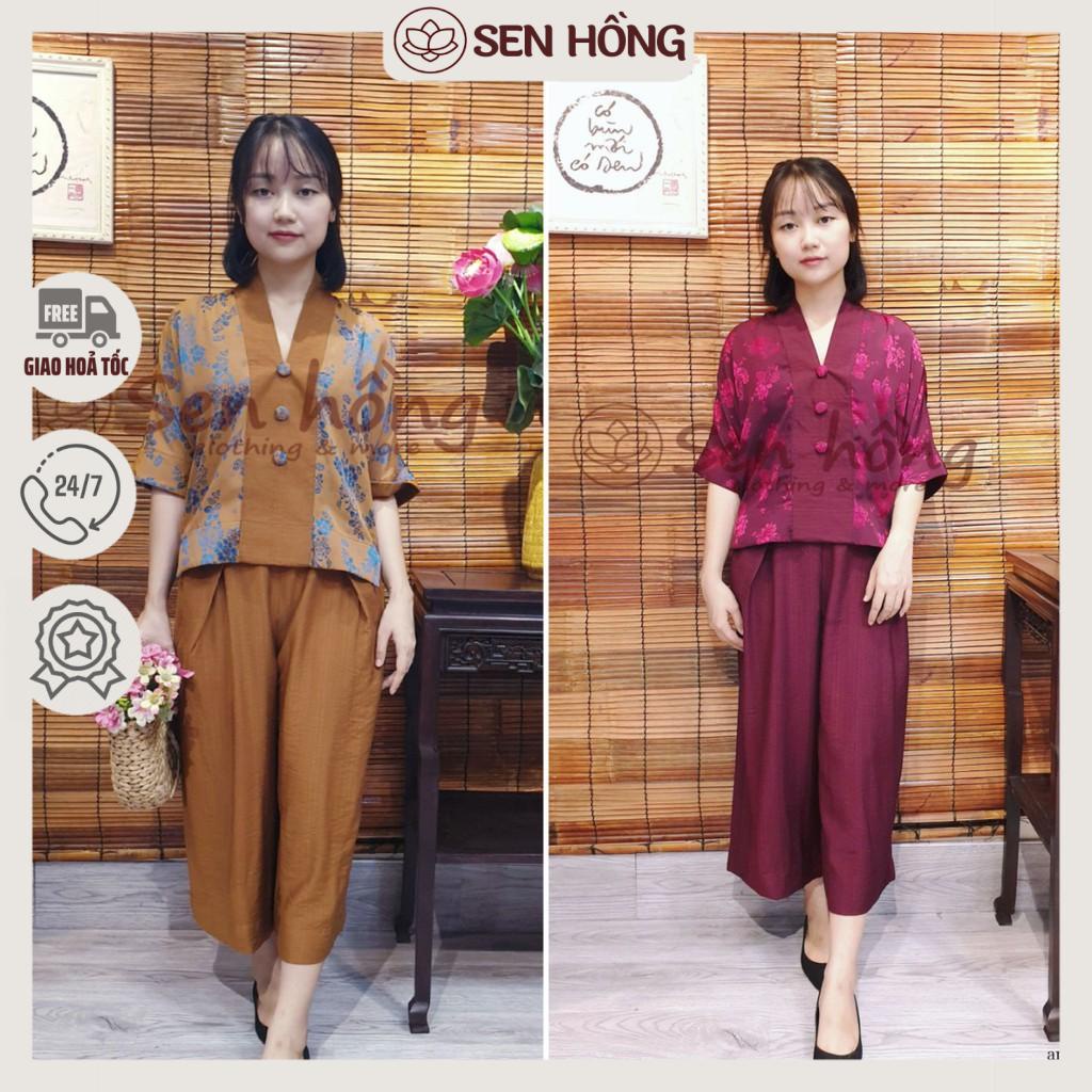 👘 Bộ Pháp Phục nữ vải gấm Thái Tuấn cao cấp - sang trọng sáng da #bộ mặc nhà cho mẹ #đồ đi lễ trung niên 252 GẤM