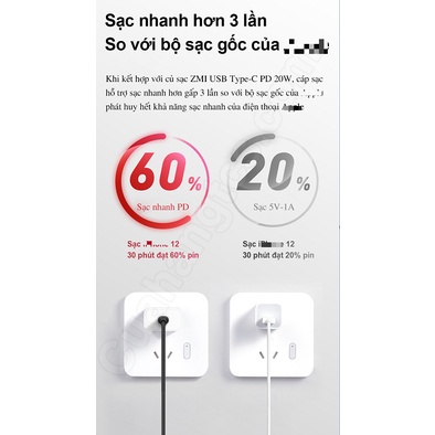 Cáp siêu bền C to L XM Zmi GL870 chuẩn MFI dây sạc c to l