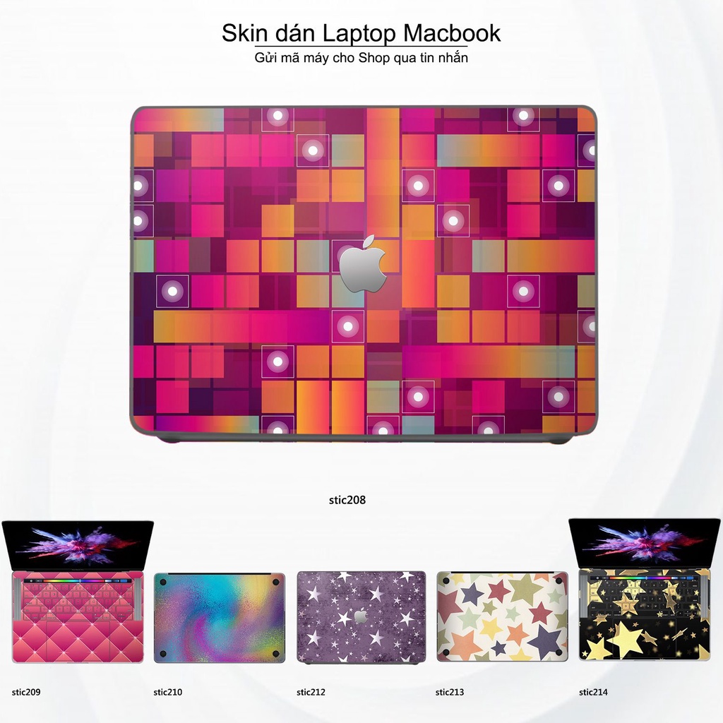 Skin dán Macbook mẫu Hoa văn sticker (đã cắt sẵn, inbox mã máy cho shop)