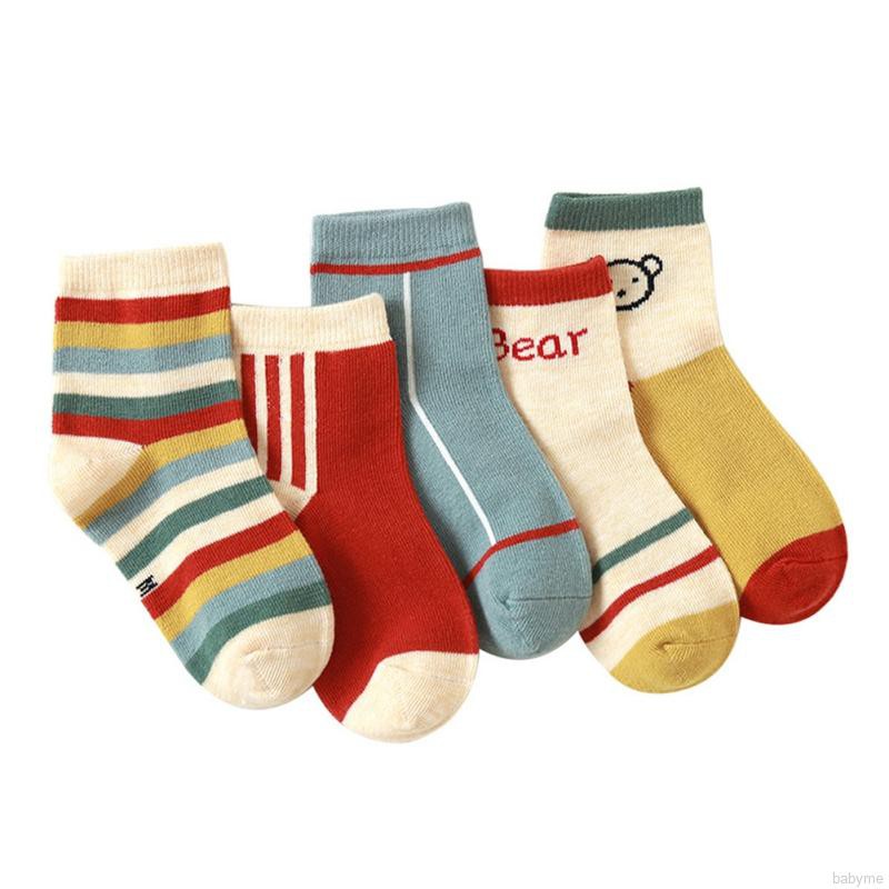 Bộ 5 Đôi Vớ Cotton Mềm Thoải Mái Cho Trẻ Em