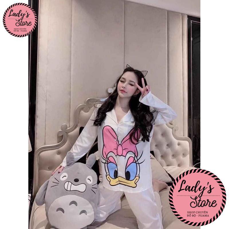 Bộ lụa tay dài ☘️ Hoạ tiết Vịt Donal dễ thương | BigBuy360 - bigbuy360.vn