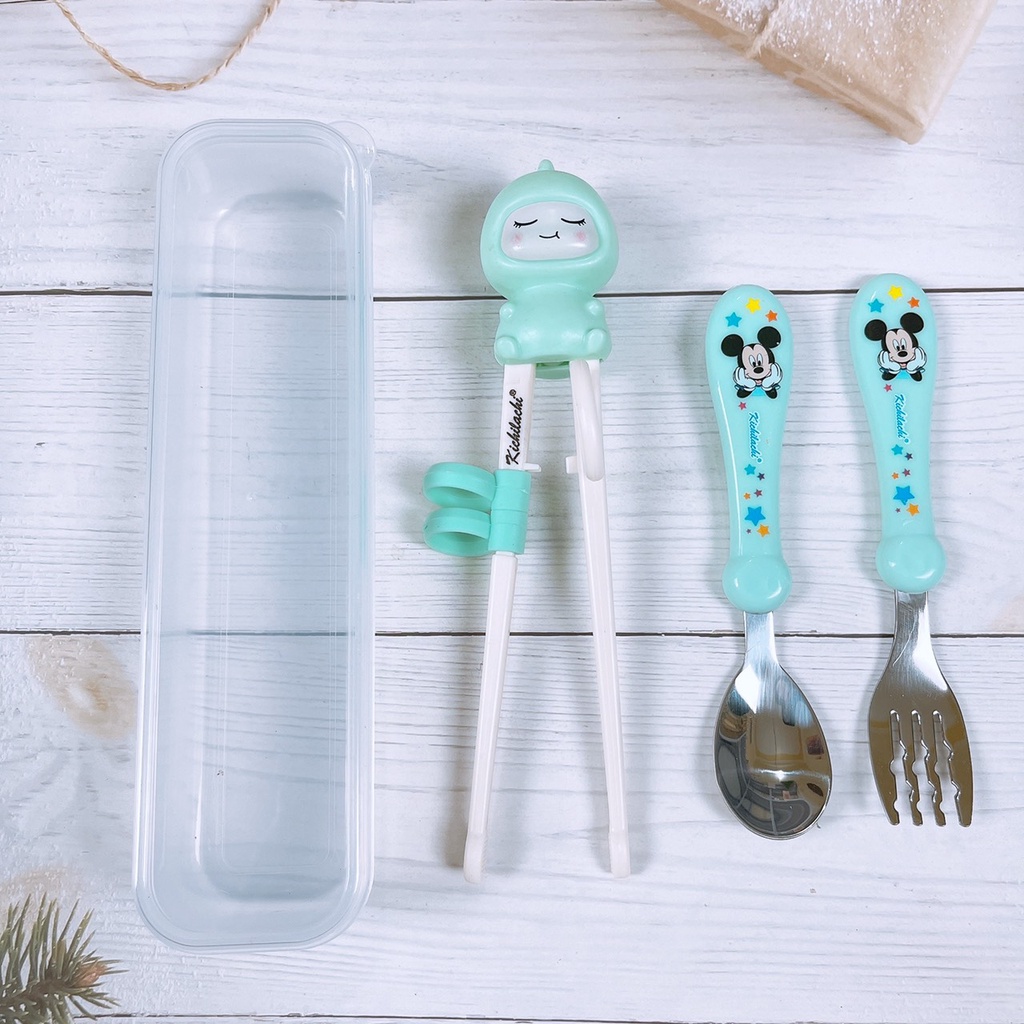 Bộ Thìa ,Đĩa Đũa Tập Ăn Cho Bé phong cách hàn quốc Kichilachi Goodbabyvn