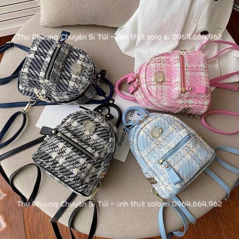 Balo nữ, balo mini dạ phối màu siêu xinh phong cách hàn quốc cute dễ thương (hàng chuẩn đẹp)