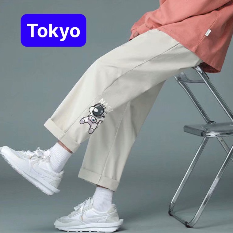 Quần baggy nam nữ Unisex ống rộng in hình Nasa - Kiểu quần Kaki Nam Nữ Ống Suông Basic Unisex Hot Trend 2022 - ToFashion