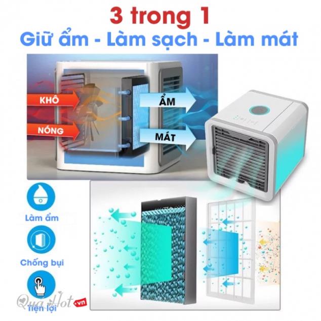 Quạt Điều Hòa Hơi Nước Mini- Quạt Điều Hòa Phun Sương Có LED
