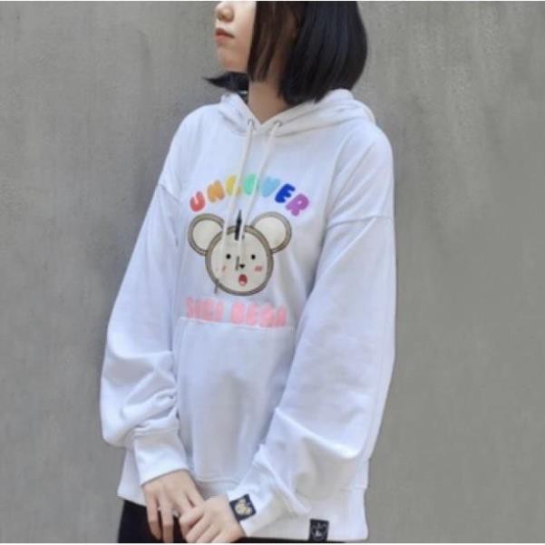 SALE- Áo Hoodie Không Xù lông Dành Cho Nam Cho Nữ Có Mũ Chất Nỉ Form rộng Unisex Sici Bear XUKA SHOP - mẫu HOT nhất